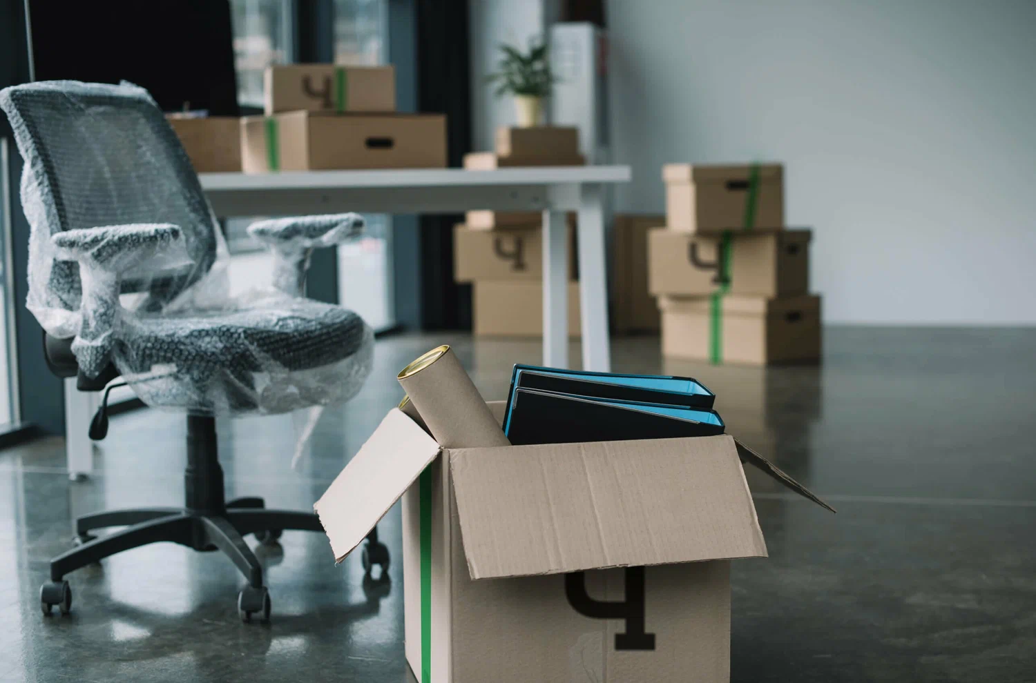 Residential moving team preparing a move efficiently